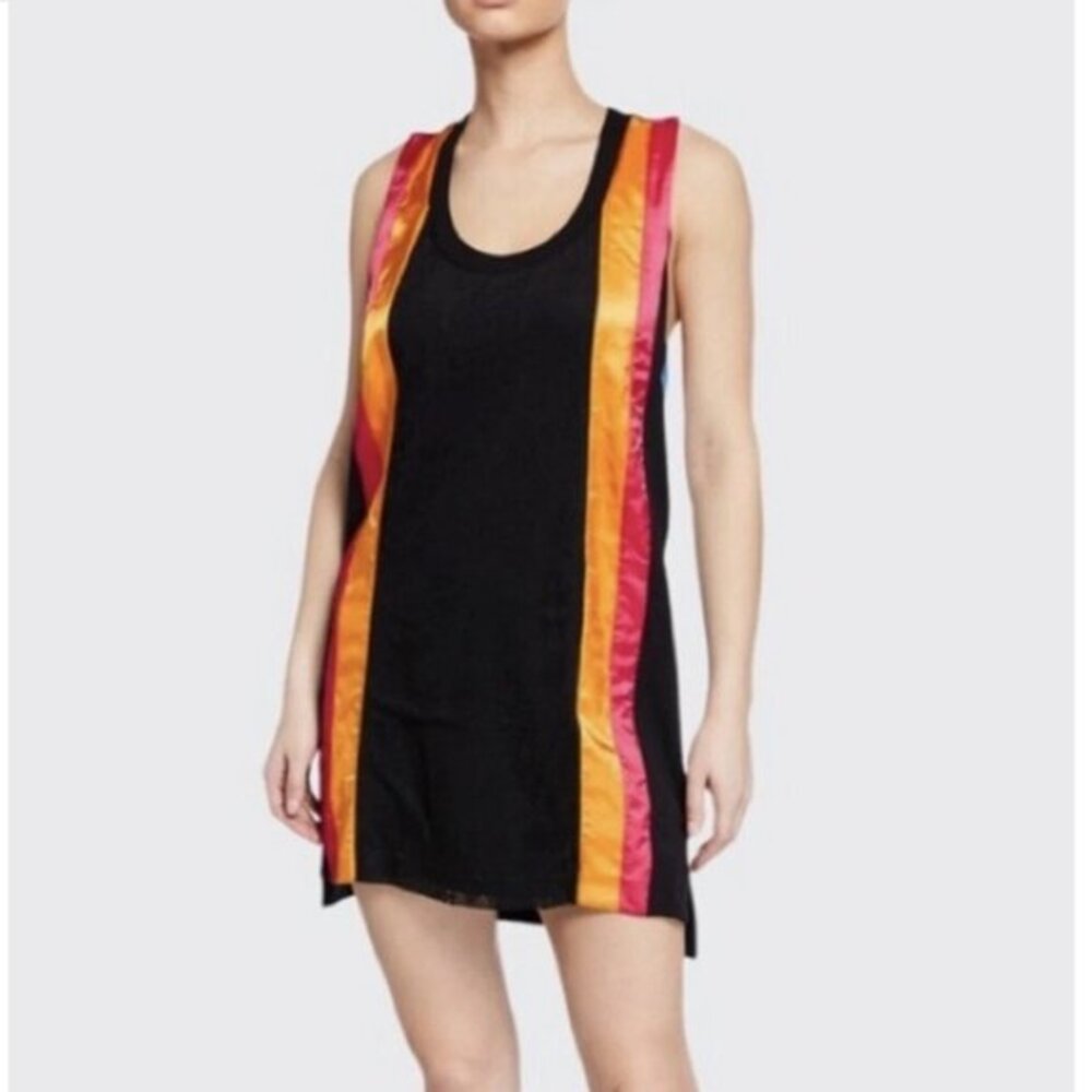 NO KA 'OI Ka Paa Criss Cross Dress Size 1 or S Black Striped Racerback Tank Mini